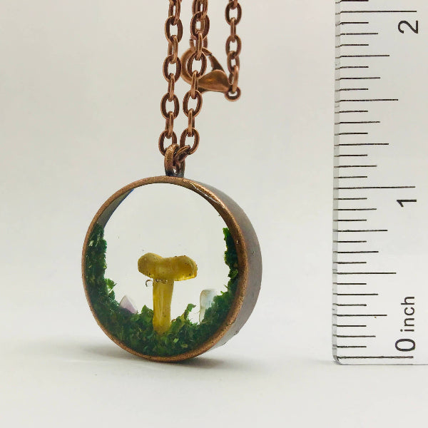 Real Mushroom Charm Necklace (Copper)